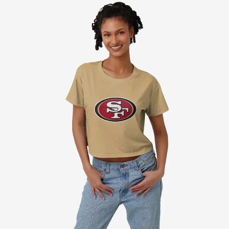 San Francisco 49ers Womens Alternate Team Color Crop Top Trendy Women's Oversized