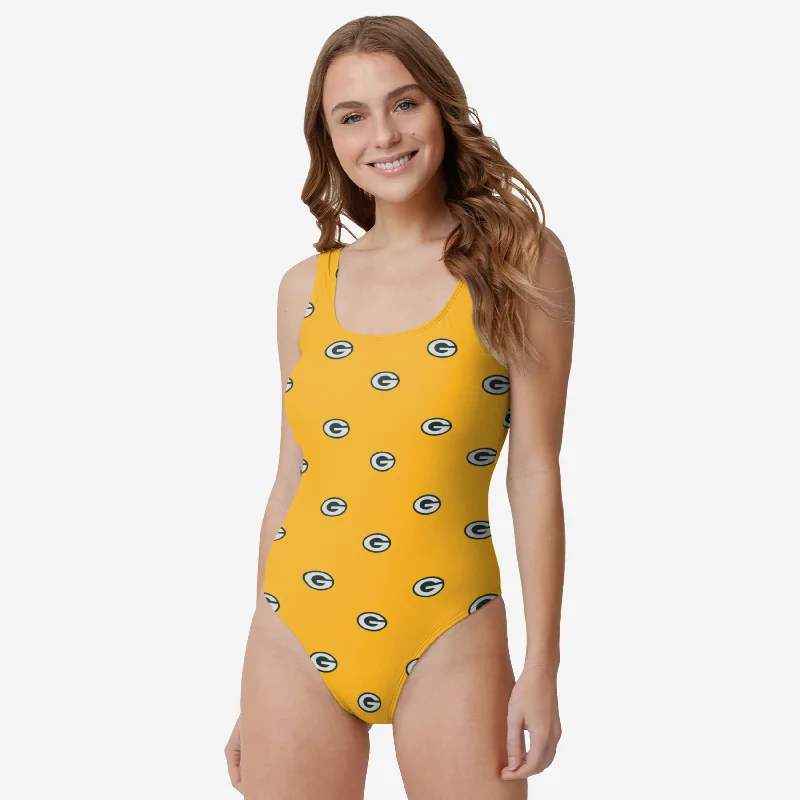 Green Bay Packers Womens Mini Print One Piece Bathing Suit Cozy Women's Winter