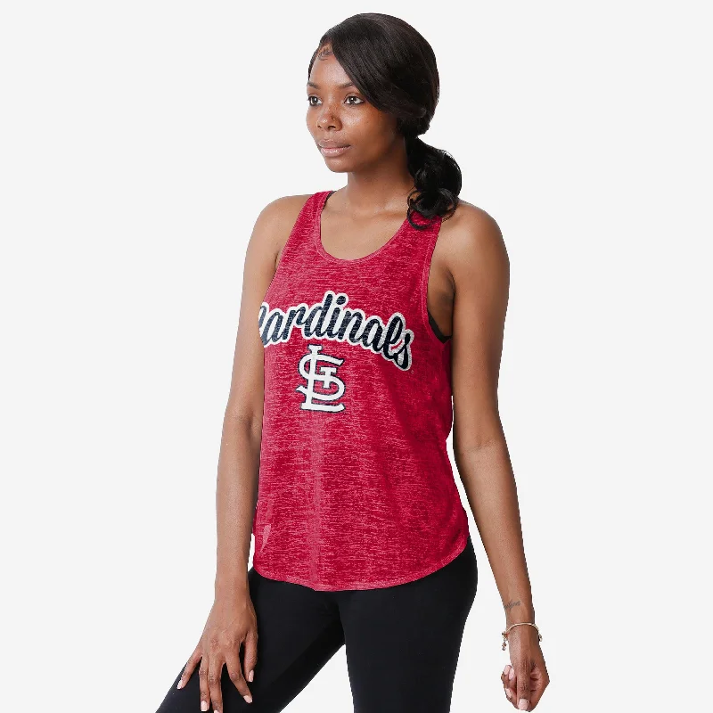 St Louis Cardinals Womens Burn Out Sleeveless Top Stylish Women's Neon