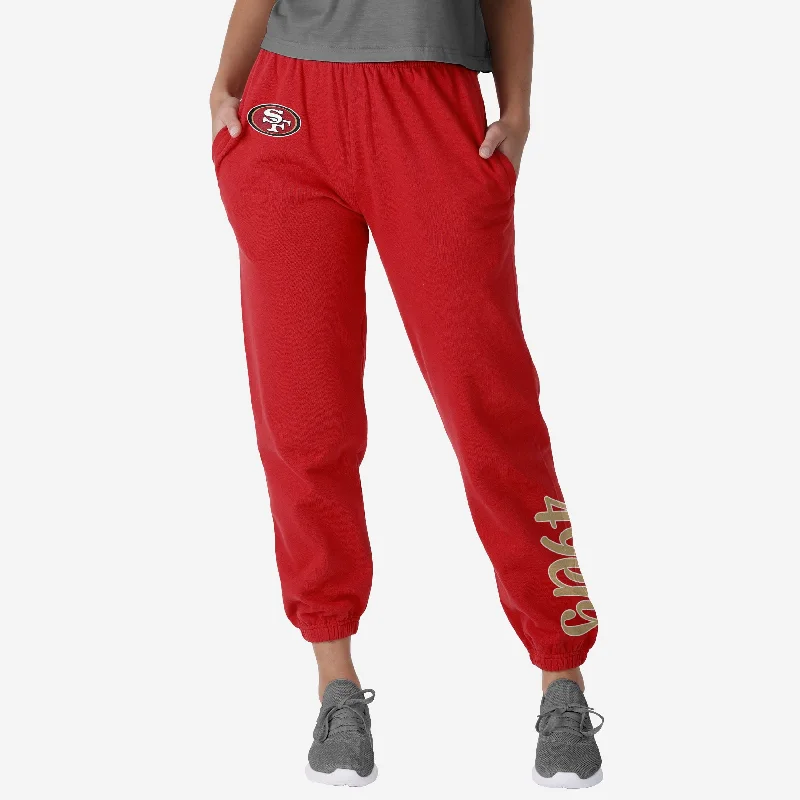 San Francisco 49ers Womens Script Wordmark Team Color Sweatpants British Gentlewoman Style