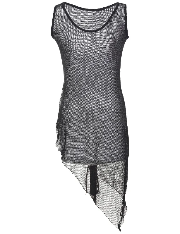 Sheer Black Dress - S Laid - back Women's Style