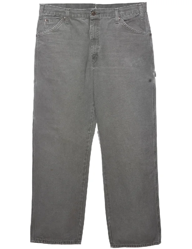 Dickies Classic Green Workwear Jeans - W38 L32 Sleek Women's Metallic