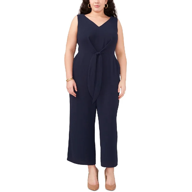 Vince Camuto Womens Plus Island Oasis Tie Waist Wide Leg Jumpsuit Refined Women's Classic 