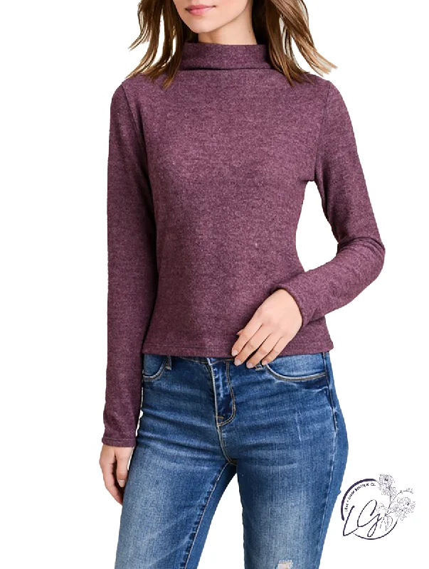On My Wishlist Mock Neck Long Sleeve Relaxed Women's Beachy