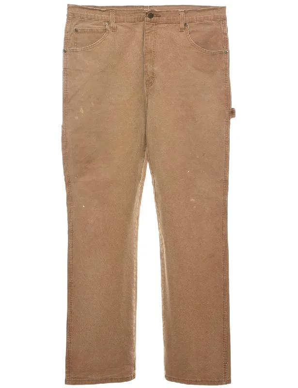 Dickies Light Brown Classic Workwear Jeans - W36 L34 Stylish Women's Neon