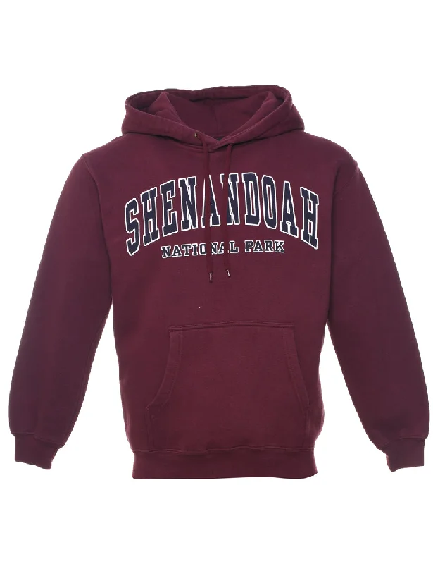 Maroon & Black Embroidered Hoodie - S Refined Women's Velvet