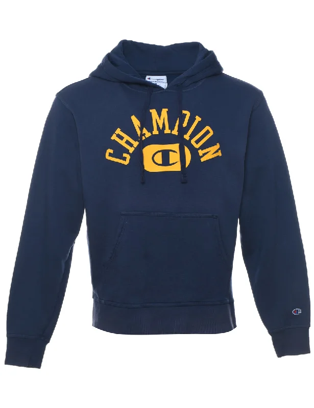 Champion Printed Navy & Yellow Hoodie - M Modern Women's 