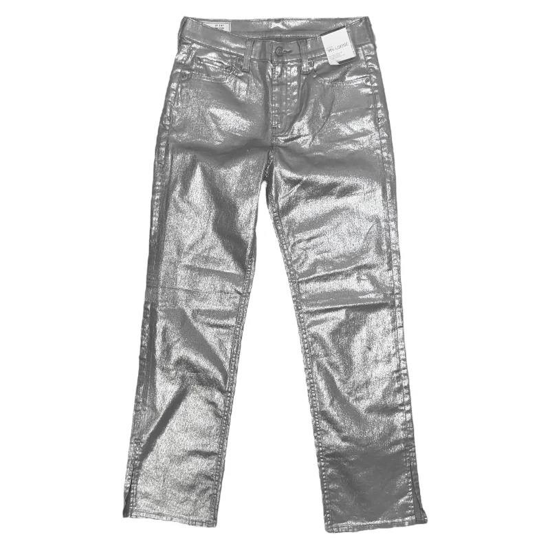 Mid Rise Metallic '90s Loose Straight Leg Jeans By Gap In Silver, Size: 4 Youthful Women's Anime - inspired
