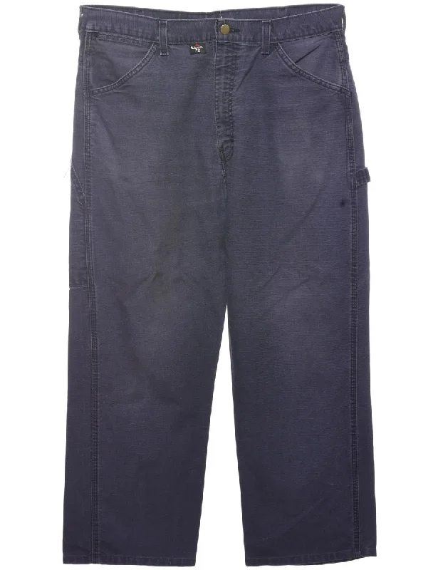 Navy Workwear Jeans - W36 L27 Artistic Women's Hand - painted