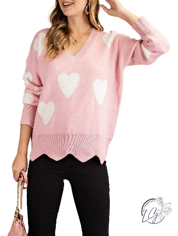 Back In My Heart V-Neck Sweater Refined Women's Hand - crafted