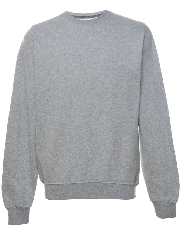 Grey Plain Sweatshirt - M Dapper Women's Bow - adorned