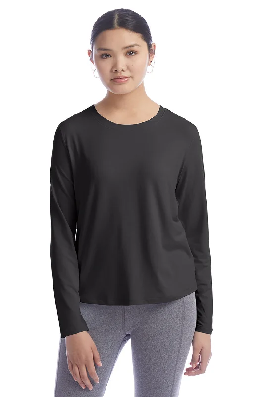 Champion Womens Sport Soft Touch Long Sleeve Crewneck T-Shirt - Black Australian Beach Champion Womens Sport Soft Touch Long Sleeve Crewneck T-Shirt - Black Australian Beach