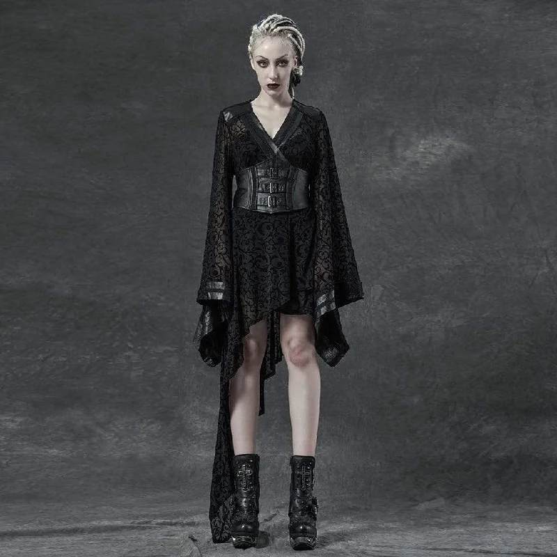Women's Gothic Lace Sheer Irregular Dresses With Girdle Earthy Women's Hemp - based Women's Gothic Lace Sheer Irregular Dresses With Girdle Earthy Women's Hemp - based