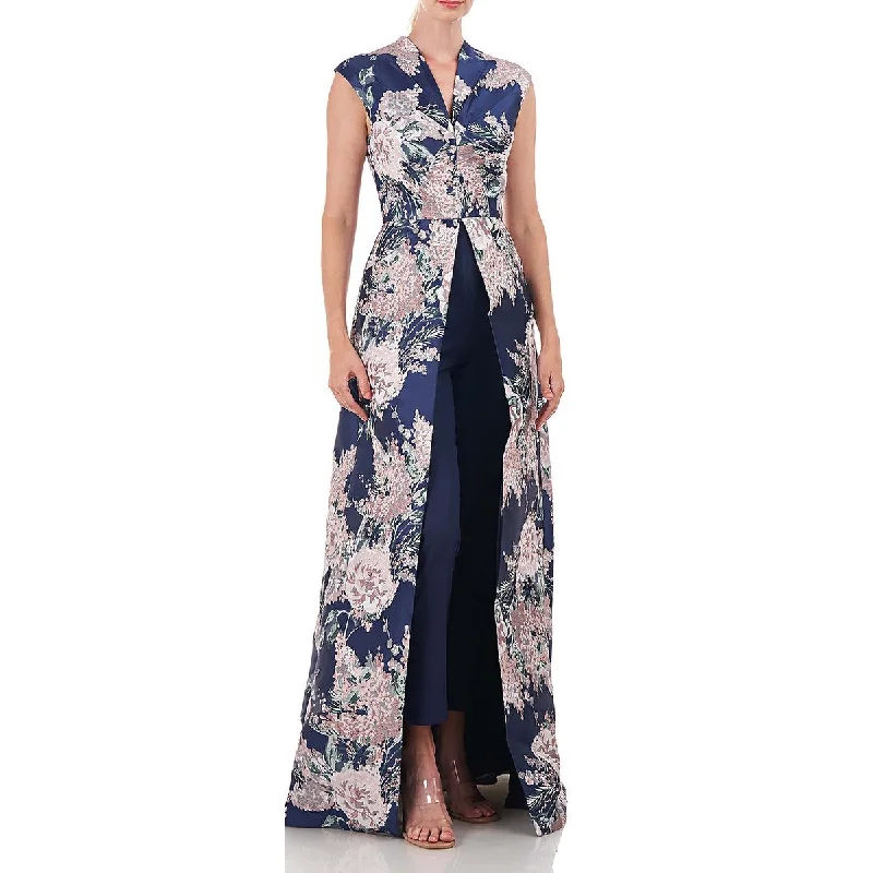 Kay Unger New York Womens Pia Floral Walk-Thru Jumpsuit Dynamic Women's High - energy