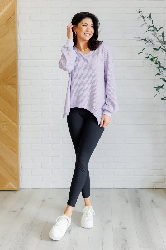 Good Things Are Coming V-Neck Top in Lavender Athletic Women's 
