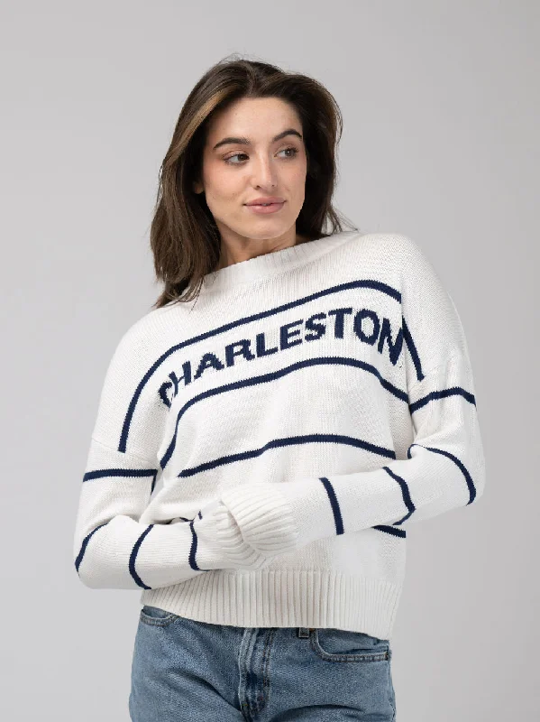 Charleston Sweater in Ivory Stripe Classic Women's Tweed