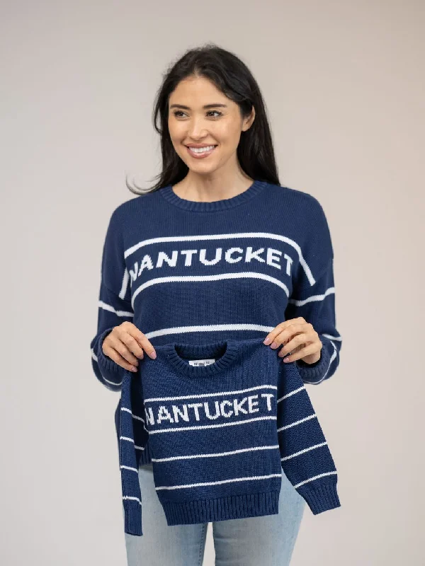Kids Nantucket Sweater in Navy Stripe Sharp Women's Italian
